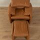 675 Maralunga armchair with ottoman by Vico Magistretti for Cassina, 1970s, original cognac brown leather