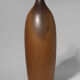 Mustard Brown Ceramic Studio Pottery Tall Vase, 1960s, Signed