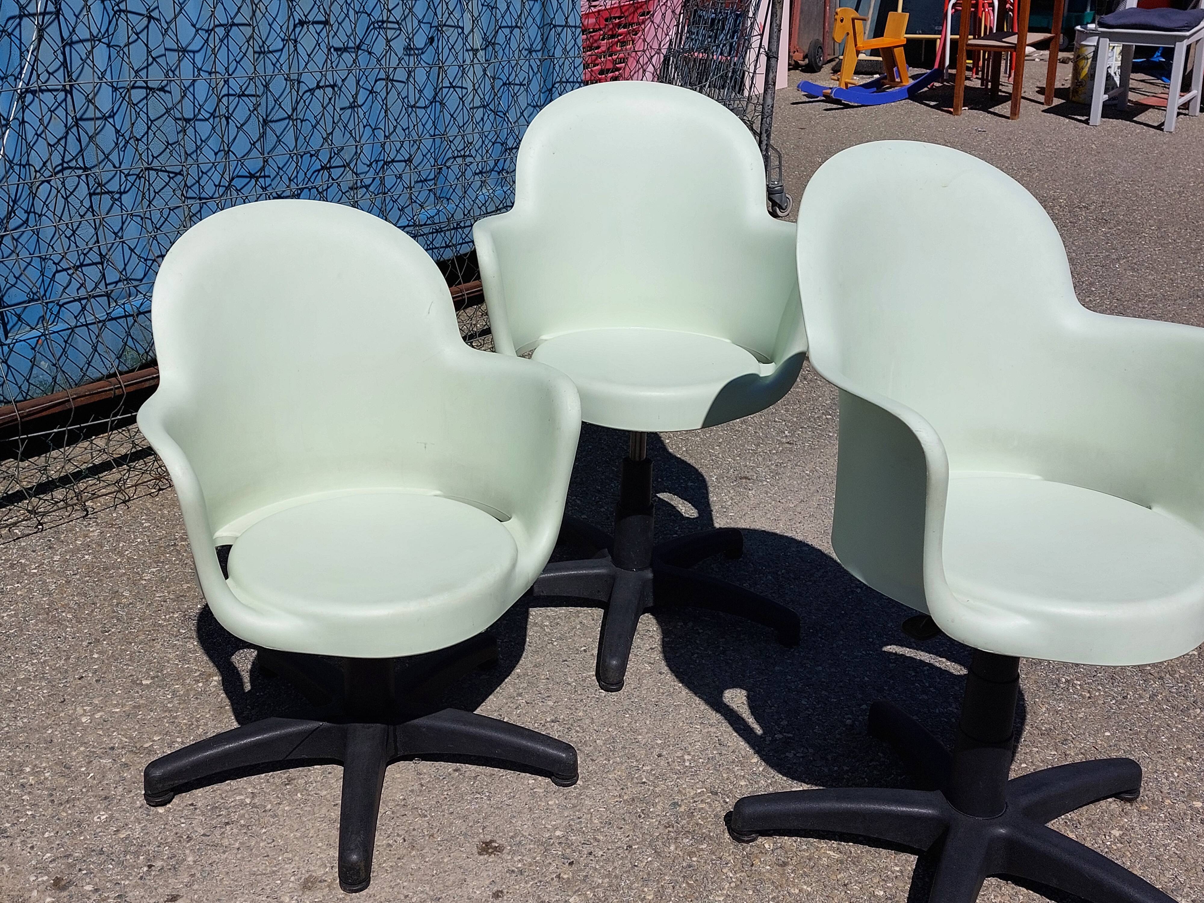 3 Gogo office chairs – Marcello Ziliani for Sintesi – Italy 1980s