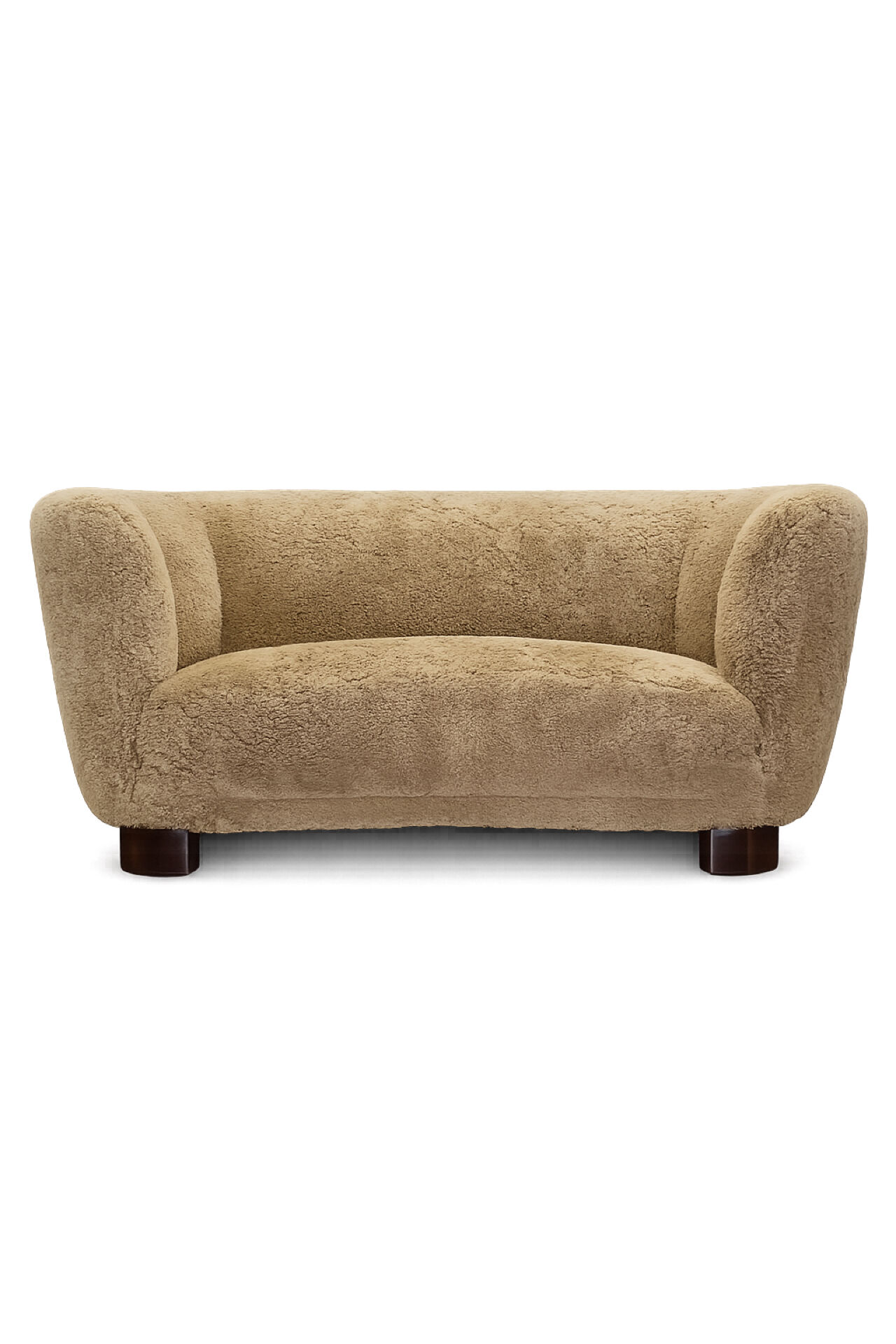 1950s banana sofa w/ lamb skin