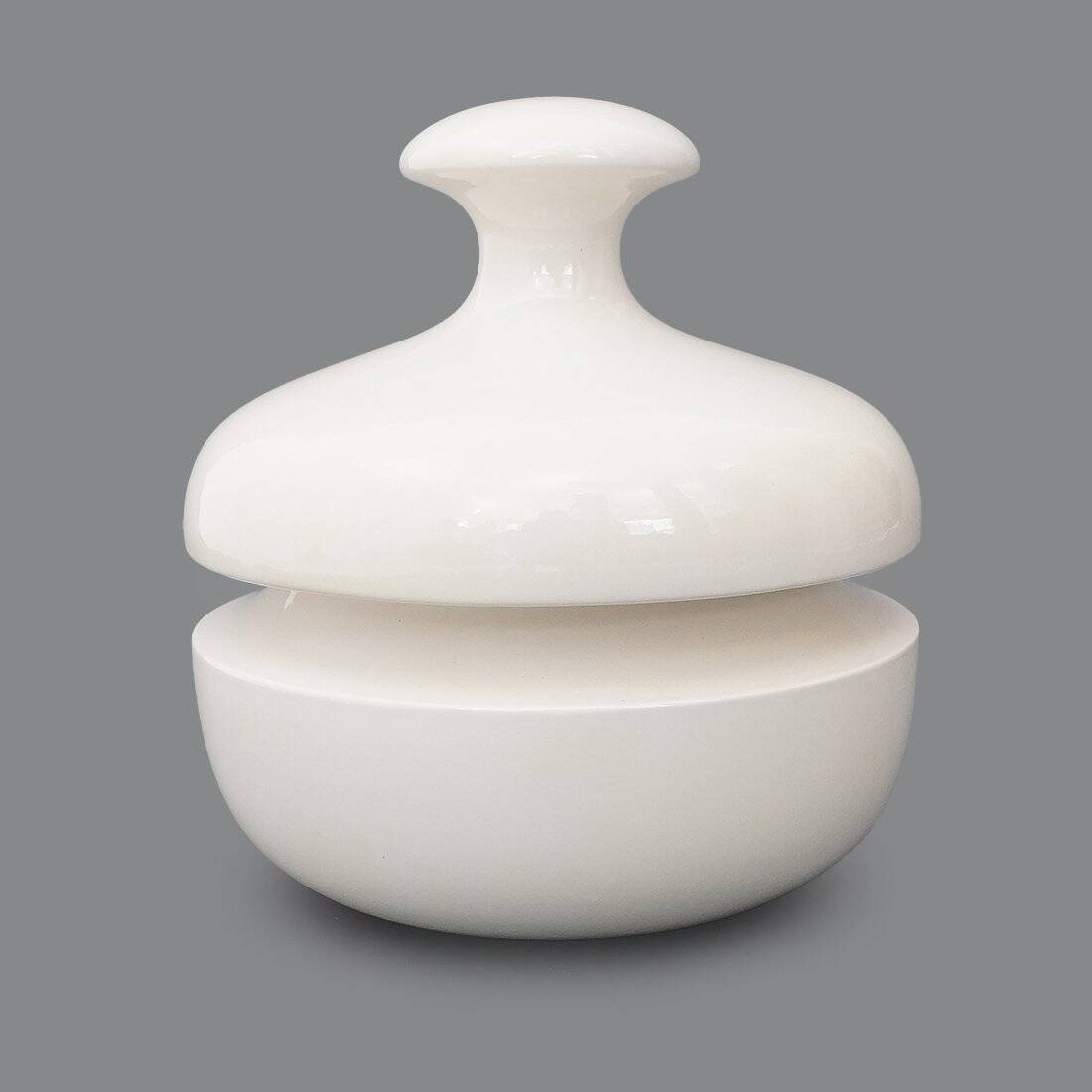 White ceramic vase with lid by Enzo Bioli for Il Picchio, 1970s
