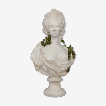 Marie Antoinette bust in waxed plaster