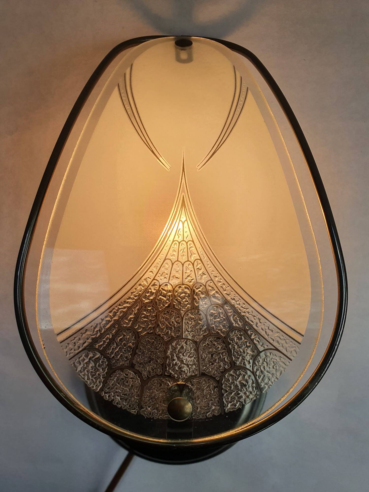 Pair of vintage art deco style glass wall sconces