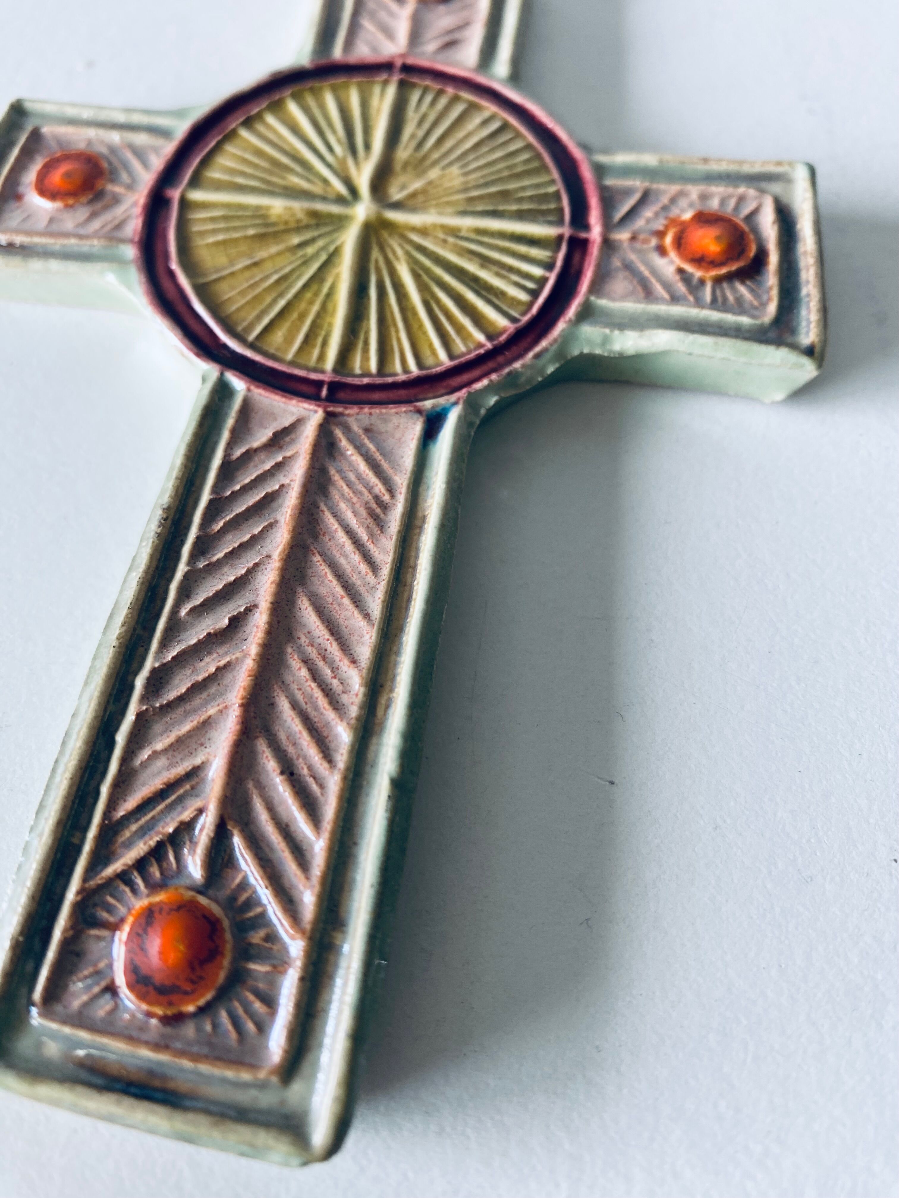 Ceramic wall cross signed Taburet