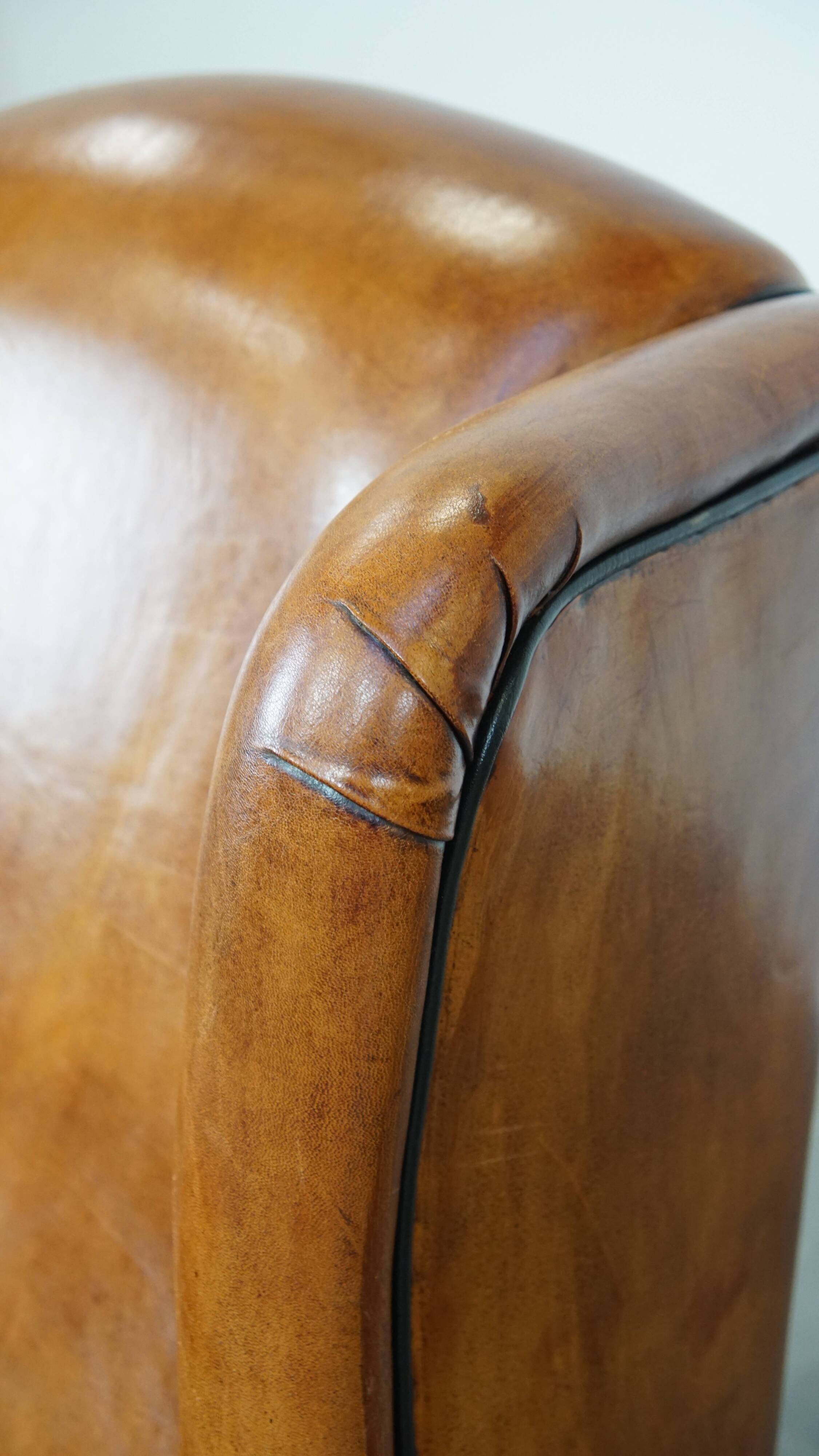 Sheep leather wingback chair