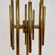 Mid-century design brass floor lamp, 1980s in style of Gaetano Sciolari