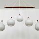 Opaline and Teak Chandelier by Uno and Östen Kristiansson for Luxus
