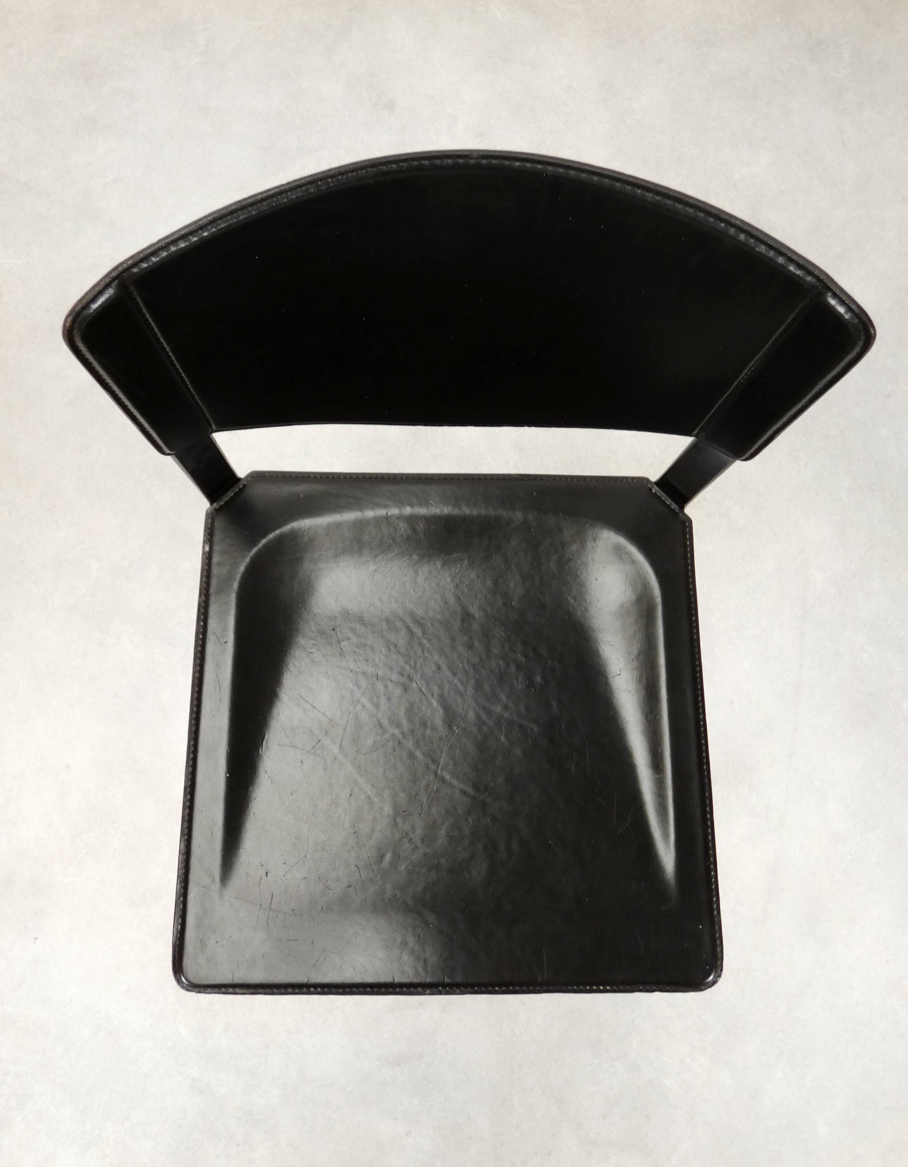Matteo Grassi black leather dining chairs