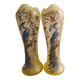Pair of Legras vases in peacock glass