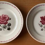 9 assiettes plates anciennes en faïence de badonviller
