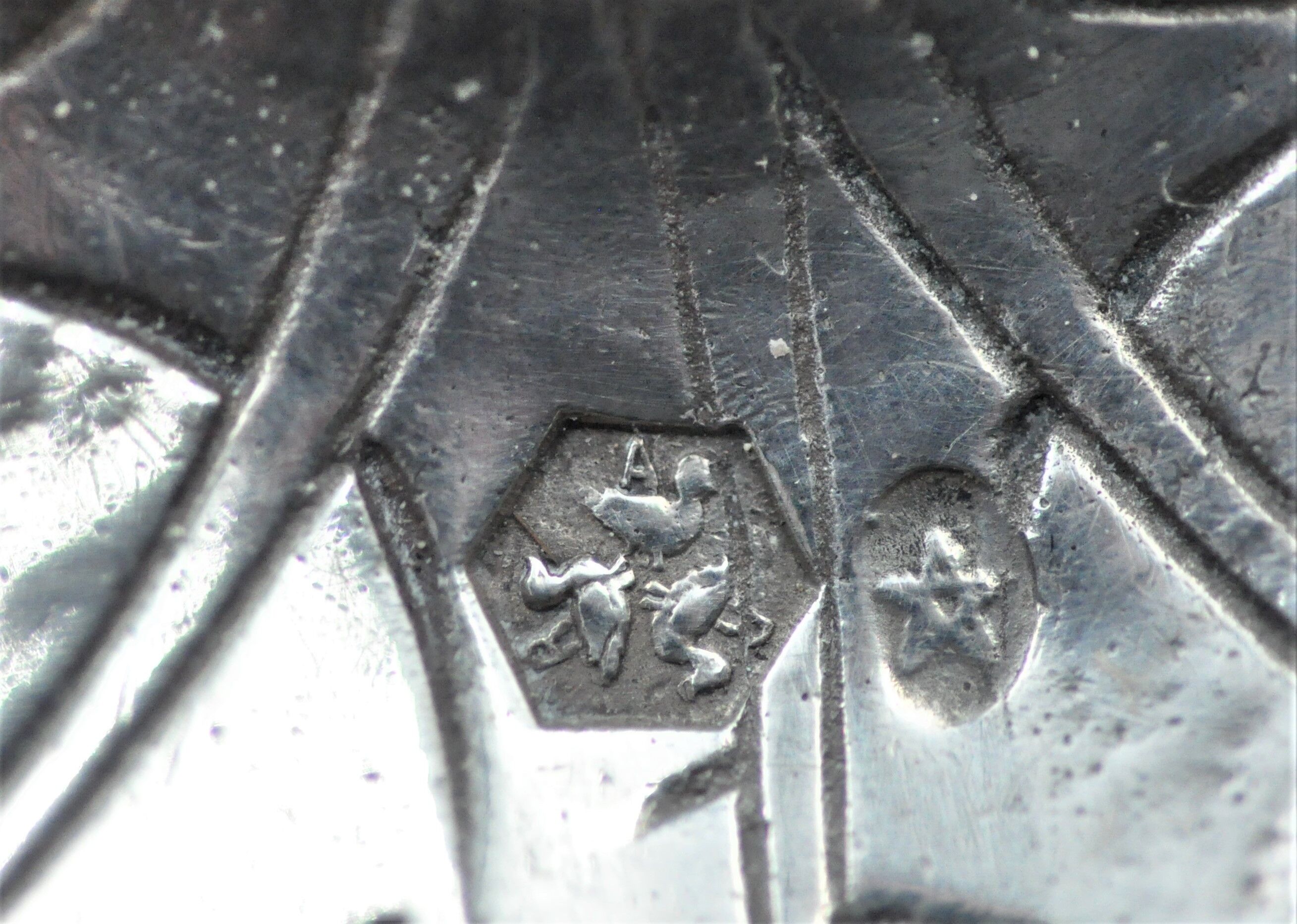 Old solid silver saleron, hallmarks from Spain, art nouveau, collection