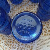 6 verres anciens bleu cobalt