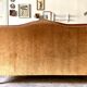 Bench, roller daybed in chiseled wood and ocher velvet, mid-19th century