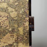 Mid-century chic chrome, cork and glass tray from the 70s