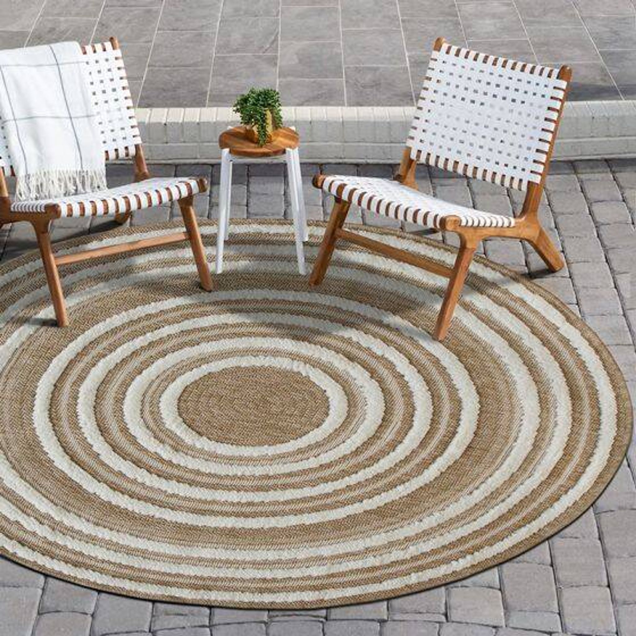 Tapis rond en jute naturel beige 70cm