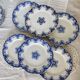 6 antique flat plates, Bordeaux (Jules Vieillard) and Longwy earthenware