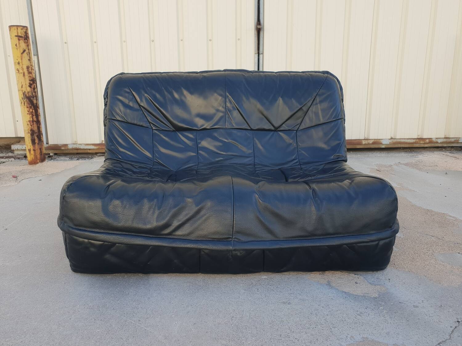 2 seater leather sofa 1970