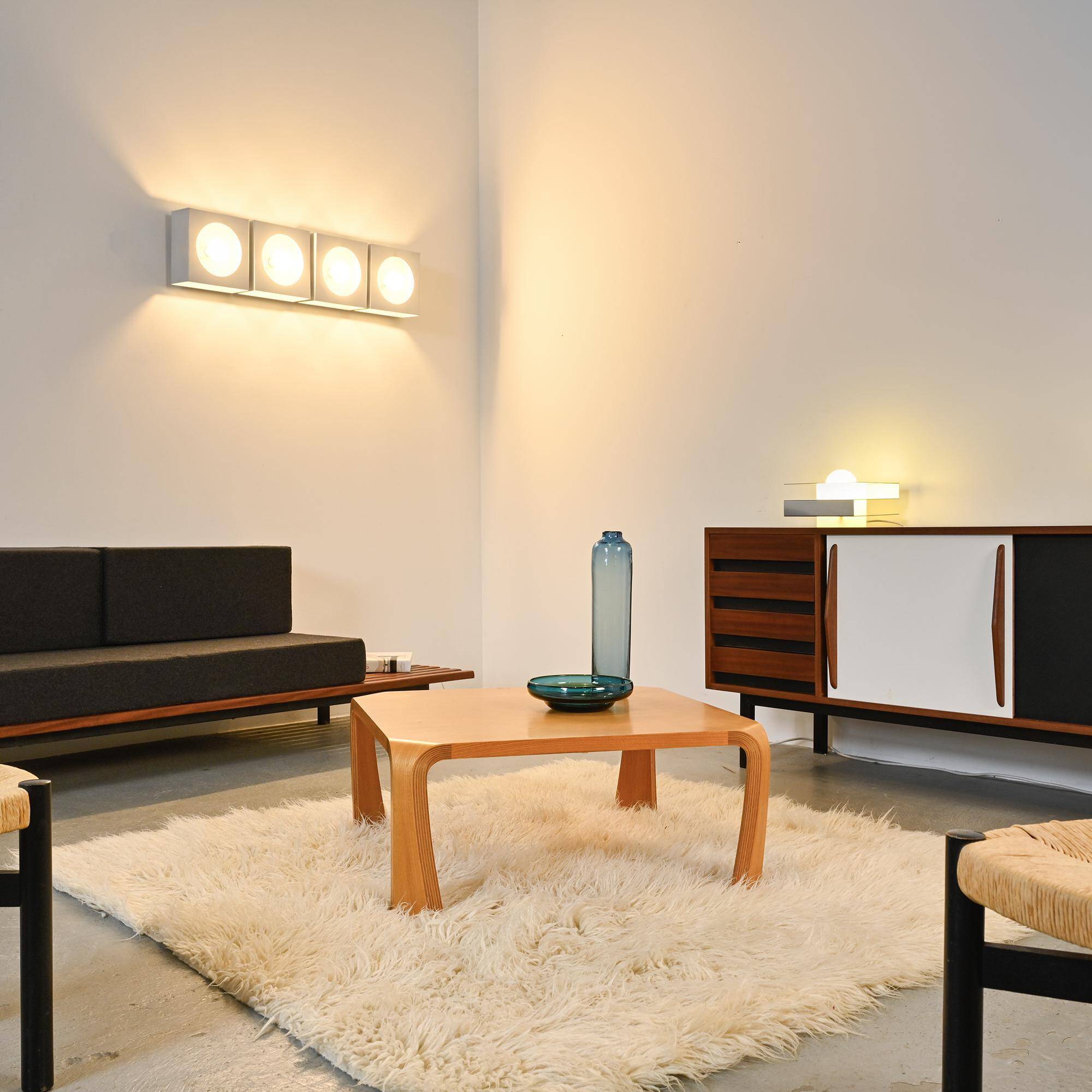 Set of 4 wall lights 2091 by Guy Bertrand for Disderot, circa 1965.
