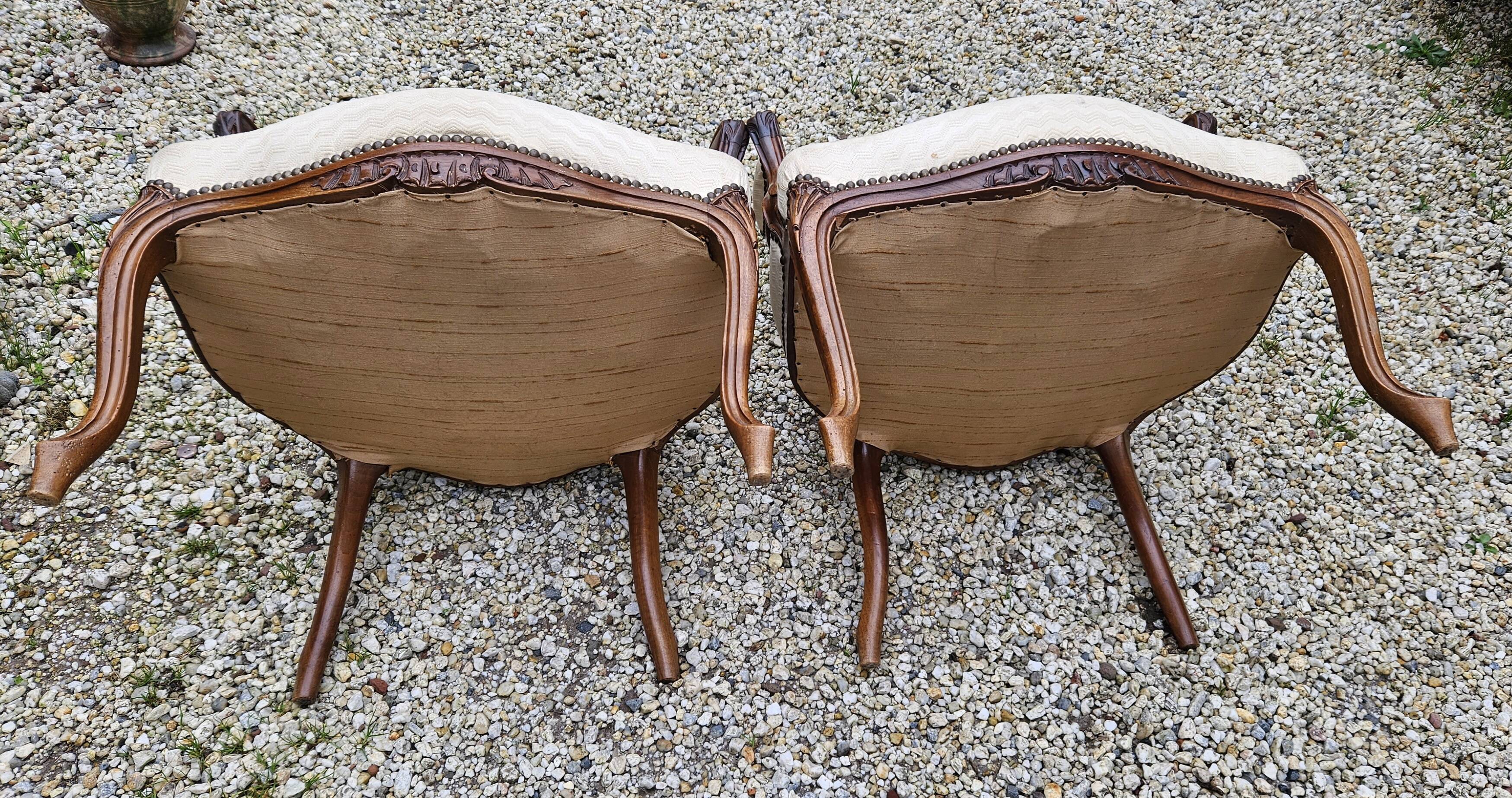 Pair of Cabriolet armchairs