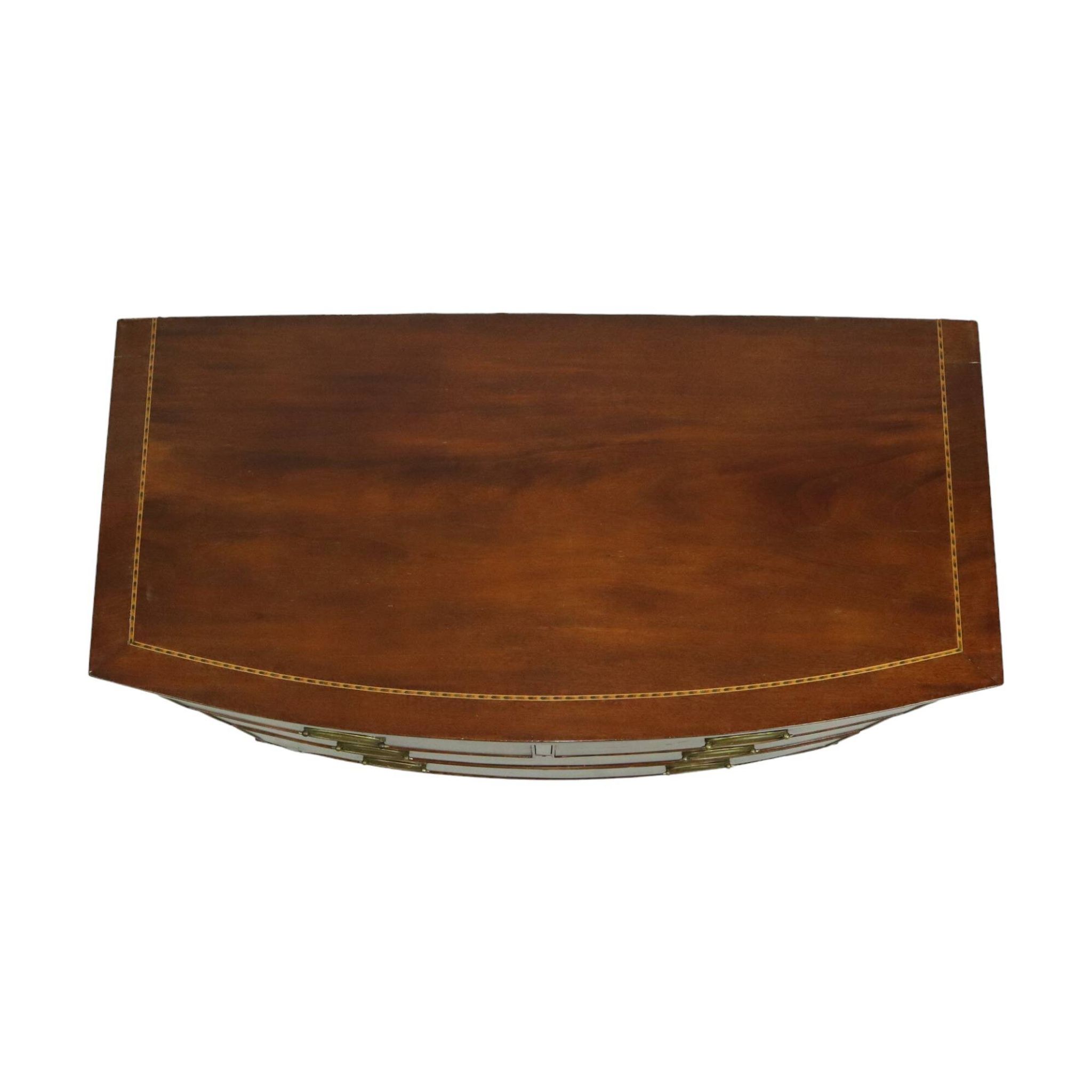 Large Antique English Chest of Drawers Bow Front 1860 Mahogany Veneer 106cm