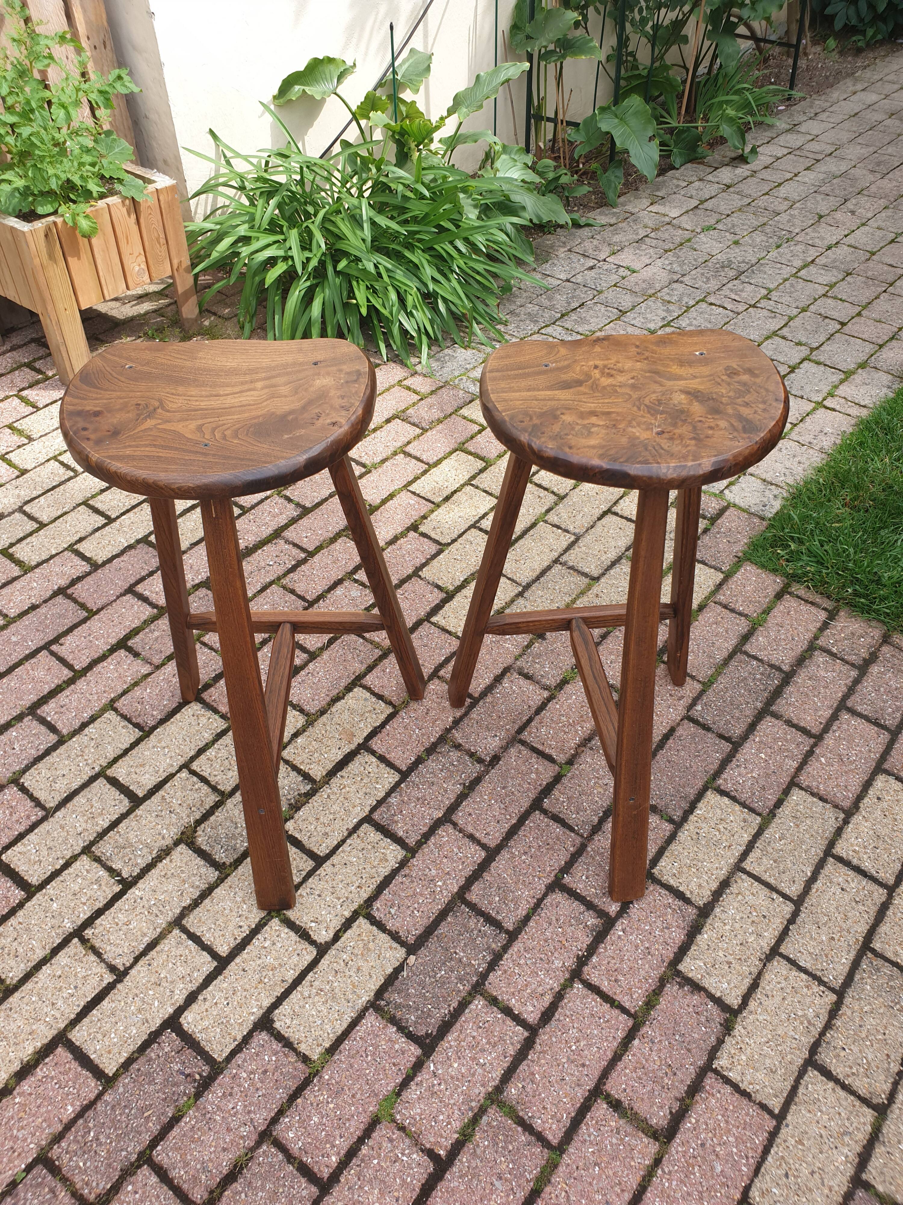 Pair of wooden stools