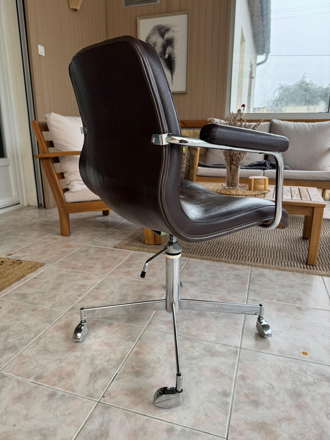 Architect's chair in leather – limited edition 13/98 – 1970s