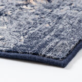 Gold blue wool rug
