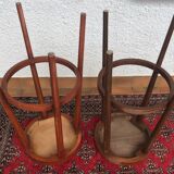 Lot de 2 tabourets de bar en bois style Baumann