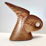 Brown Glazed Ceramic Tulip Vase by Giovanni Bertoncello for Schiavon