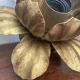 Pair of vintage gold metal flower wall lights