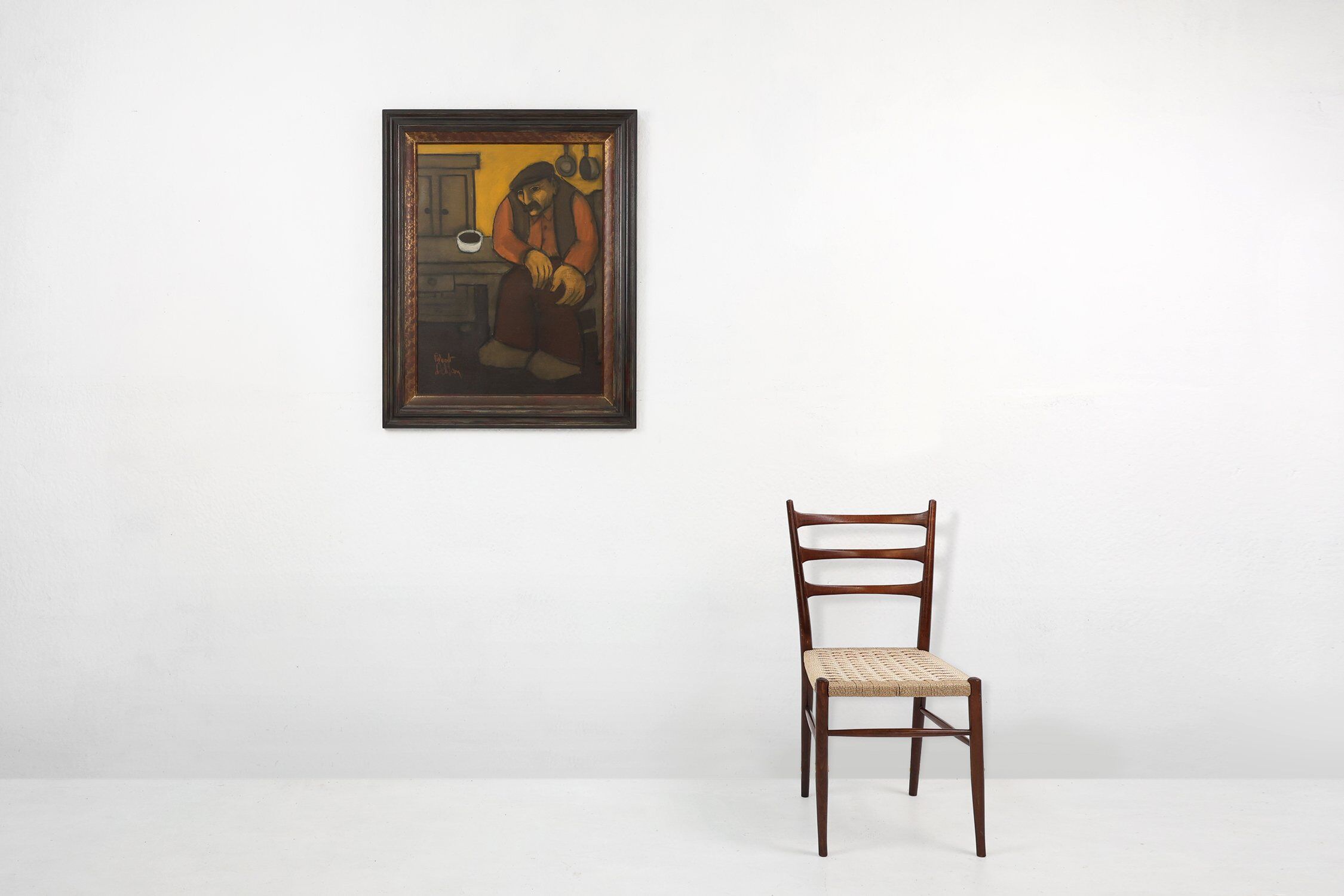Robert Deman, Solitary Man, 1940s, Oil on Canvas, Framed