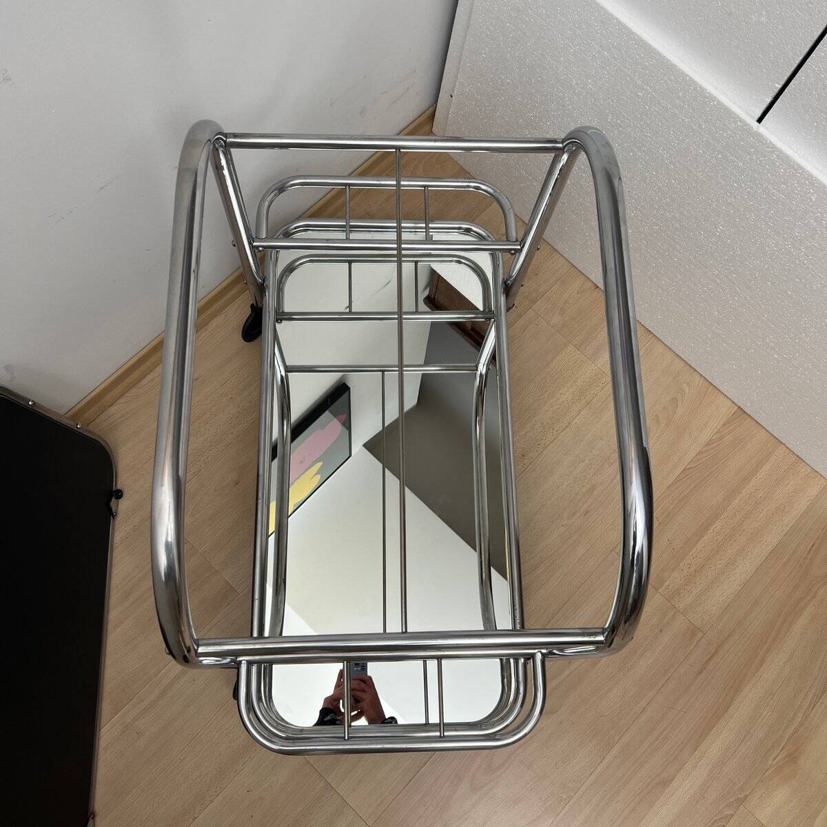 Art Deco Chromed Steel Bar Cart by Robert Mallet-Stevens, France, 1925