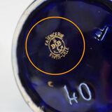 Midnight blue earthenware vase, "fives lille" - early twentieth century