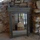 Large mirror style Henry II- shabby makeover chic- light gray and gold 86X129cm