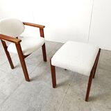 Vintage armchair with footstool, 1960s
