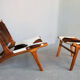 Chair in cowhide with ottoman inspiration Norwegian