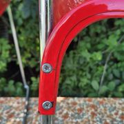Omstak chair by Rodney Kinsman, vintage red metal.