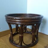 Wicker rattan stool pouf