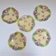 5 plates in hand-painted “faience d’art” slip