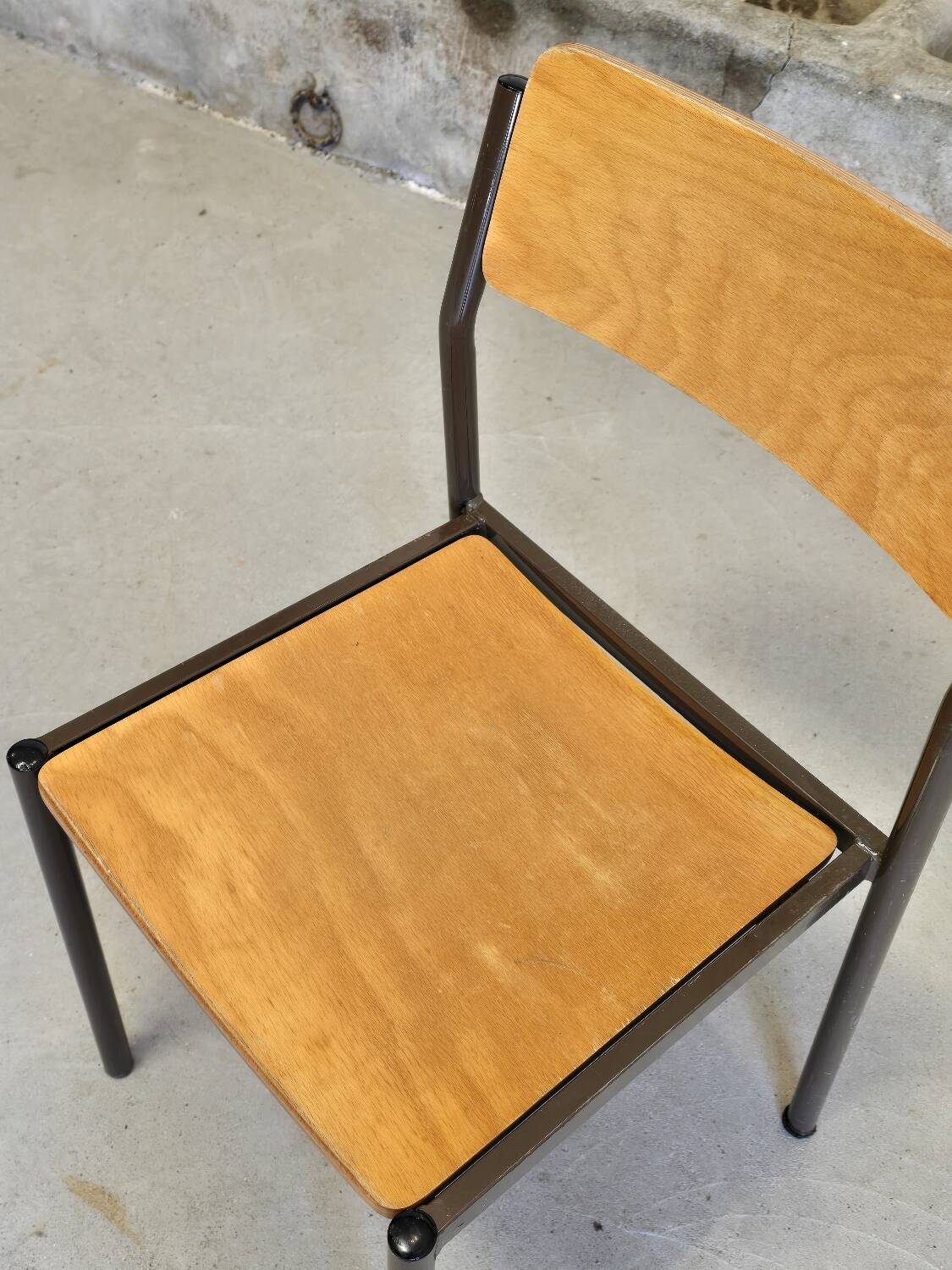Designer wood and metal chair