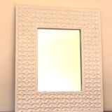 White mirror with carved flowers