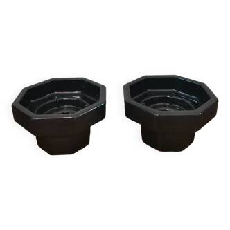Pair of vintage octagonal candlesticks – 1980s