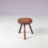 1950s Brutalist tripod stool from France