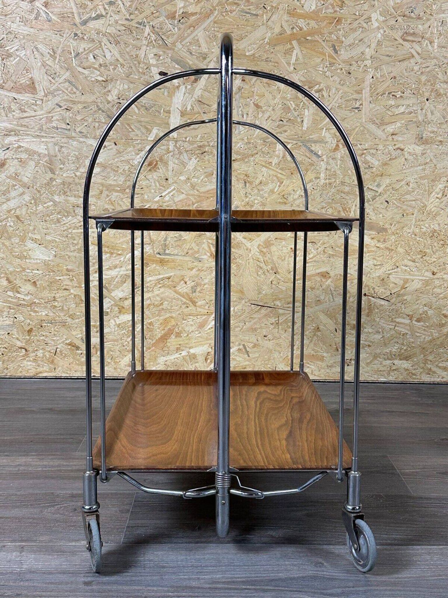Chariot de service table d'appoint dinette space age brown design 60s 70s