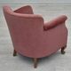 1960s, pair of Danish lounge chairs, original condition, light pink furniture velour.