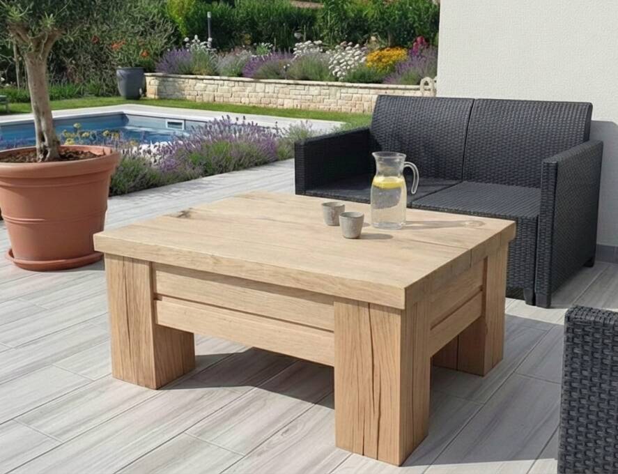 solid oak coffee tables, handcrafted