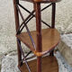 Corner wall shelf, bamboo, rattan and wood, vintage, 60s