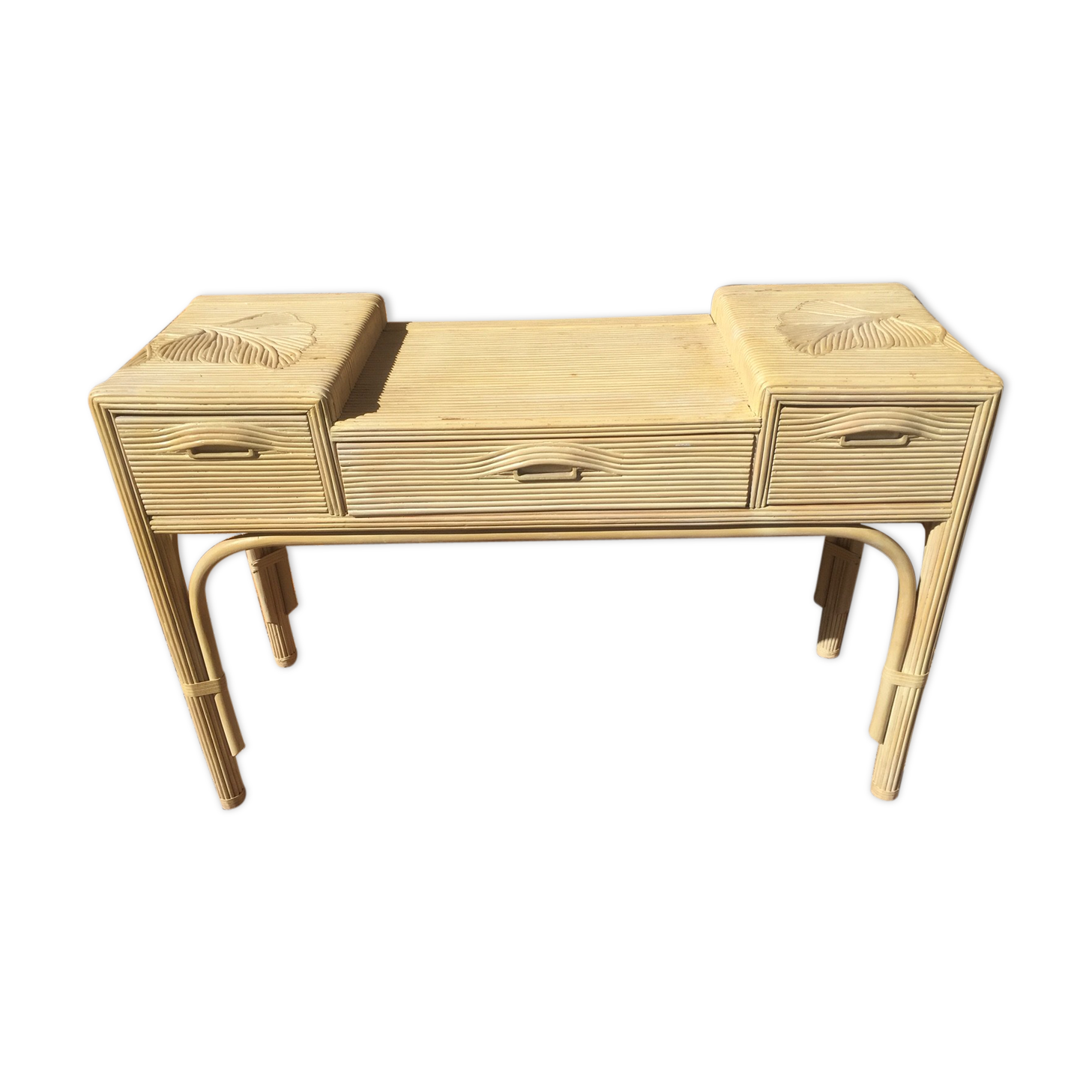 Console wood imitation rattan
