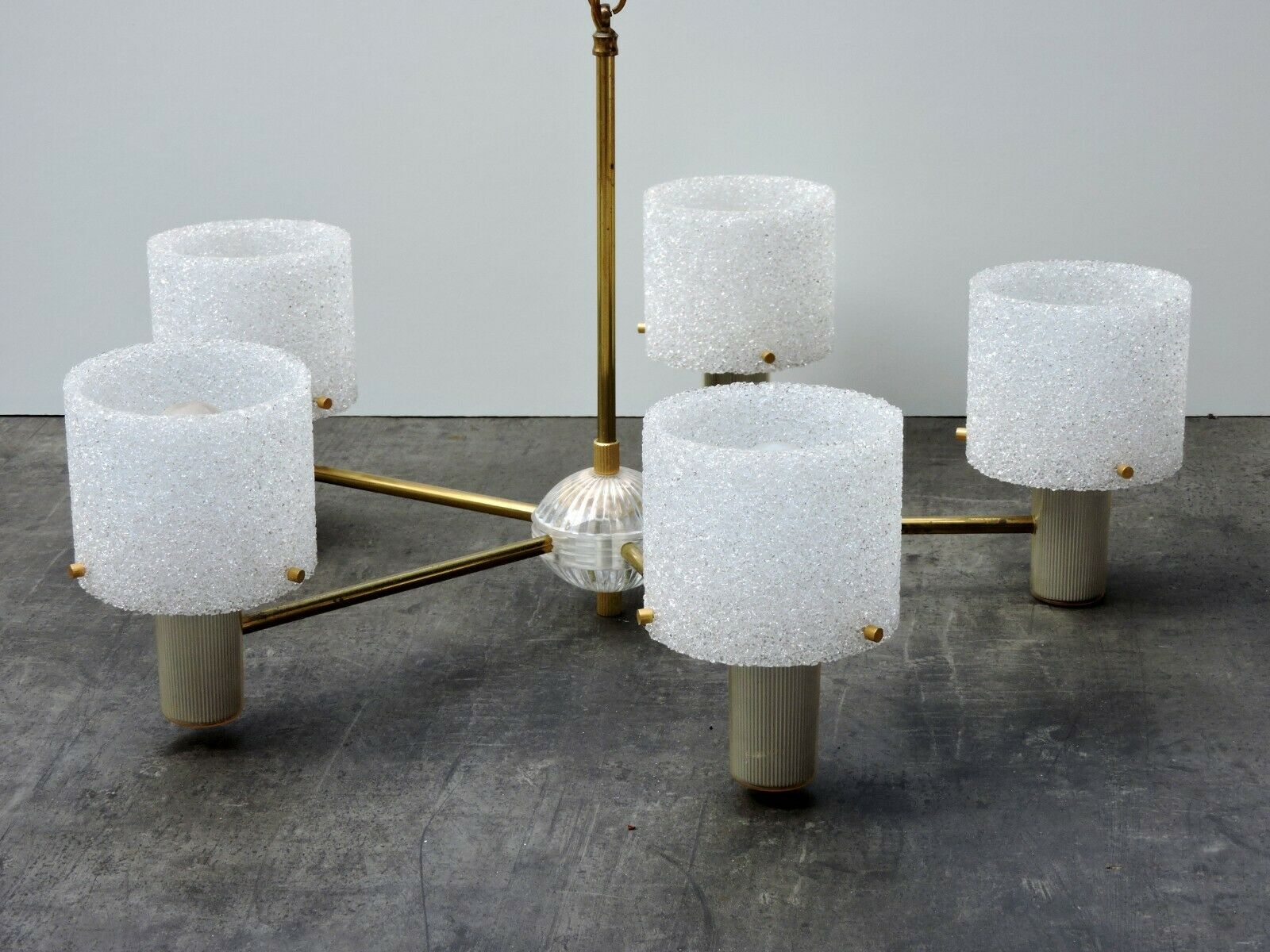 Lustre suspension Vintage Design Perplex 5 feux