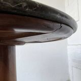 Empire walnut and marble pedestal table, late 19th century